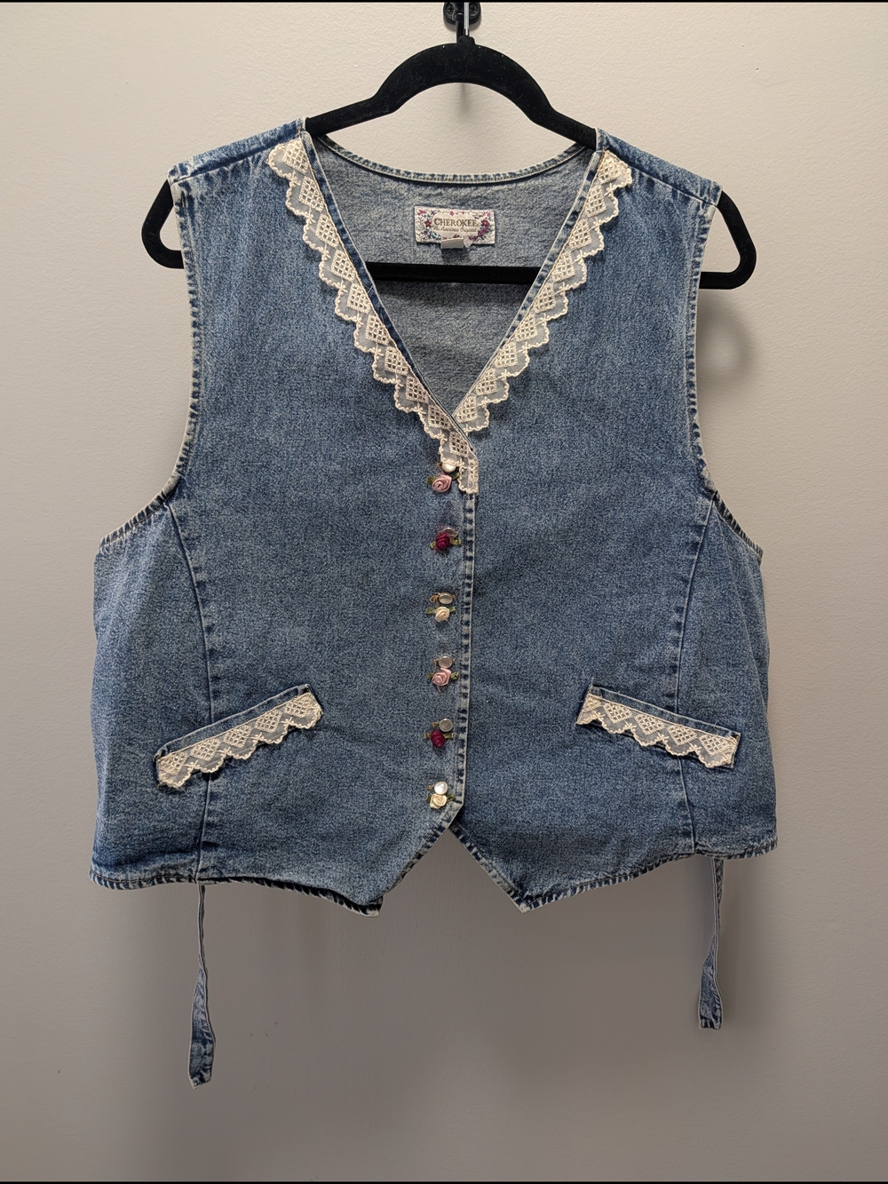 Vtg Cherokee Denim Vest